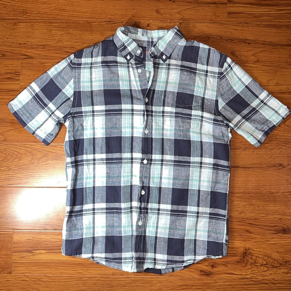 Joe fresh linen and cotton plaid shirt. Size S. Never worn